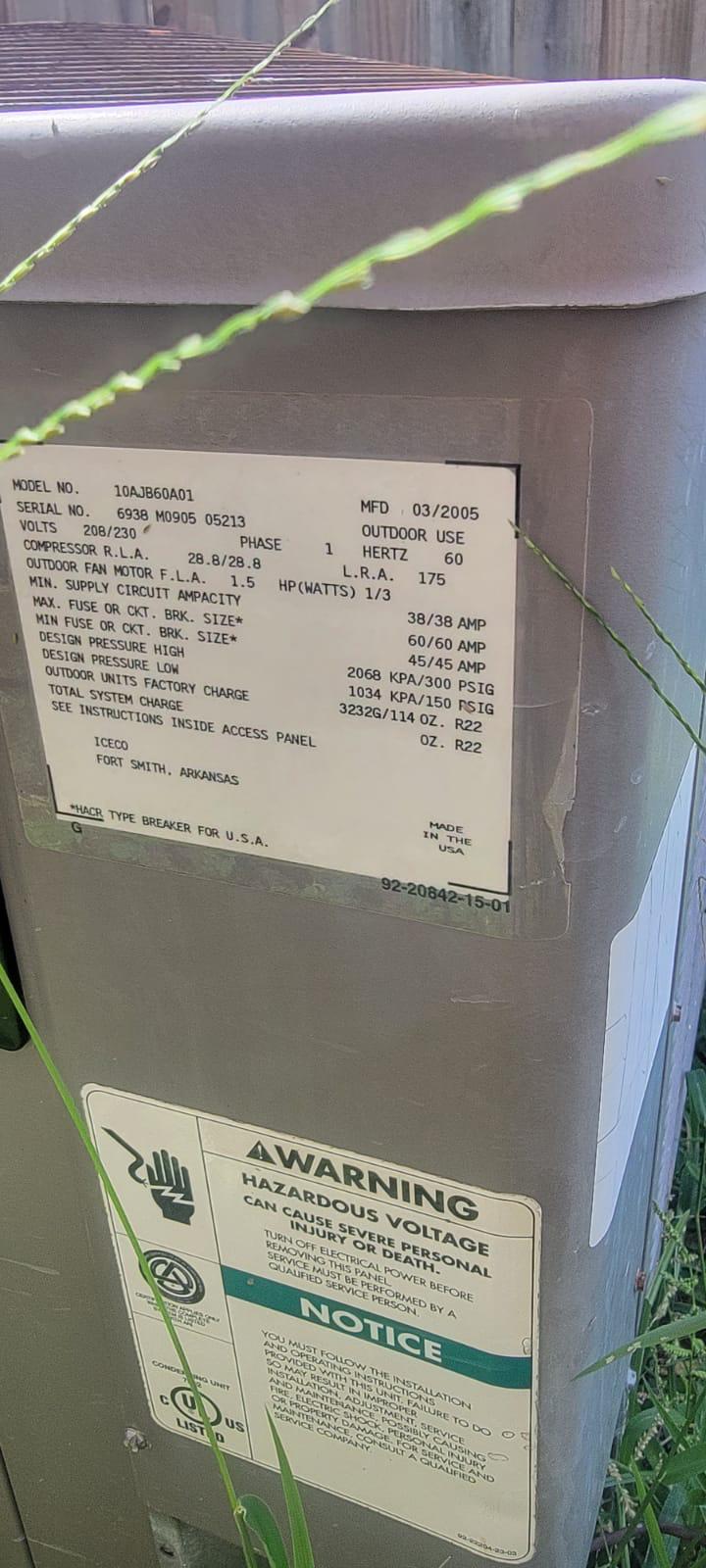 Outdoor Units - hvac unit label warning houston tx